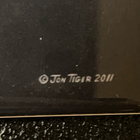 Jon Tiger hand painted Indian plaque on stand - Picture 2 of 3